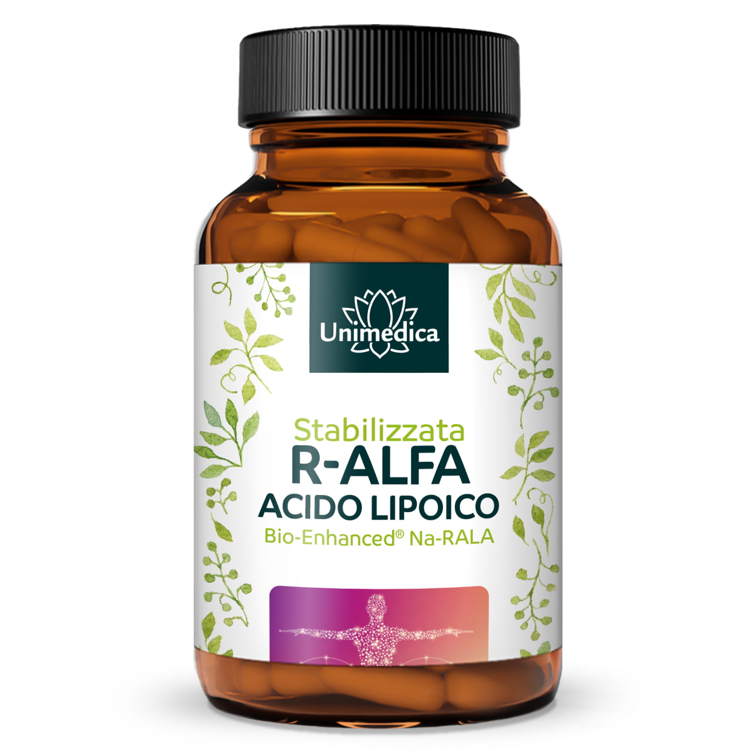Sale sodico dell'acido R-alfa-lipoico - Bio Enhanced® - 240 mg per dose giornaliera (2 capsule) - 60 capsule - di Unimedica
