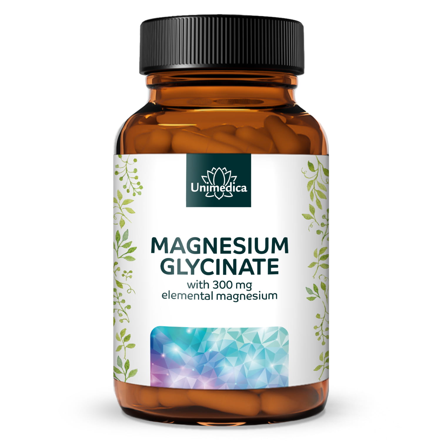 Magnesium glycinate- with 300 mg pure magnesium per daily dose - 180 capsules
