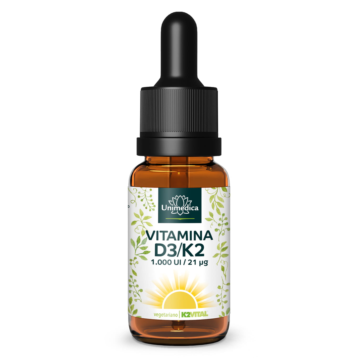 Vitamina D3 / K2 MK7 All-trans - K2VITAL® - D3 1000 UI (25 µg) / K2 21 µg per dose giornaliera (1 goccia al giorno) - 50 ml - di Unimedica