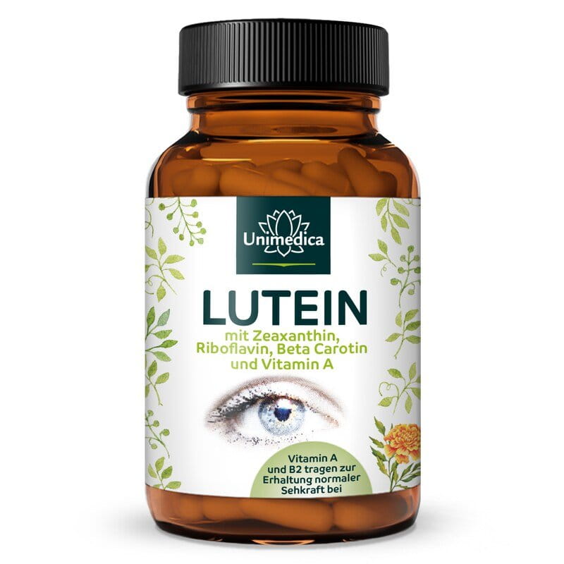 Lutein - with Zeaxanthin + Vitamin B2 + Beta-Carotene + Vitamin A - 90 capsules - from Unimedica