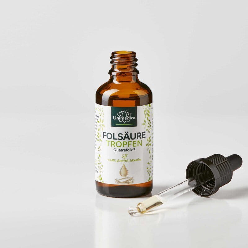 Folsäure Tropfen Quatrefolic® - 400 µg pro Tagesdosis (4 Tropfen) - 50 ml von Unimedica