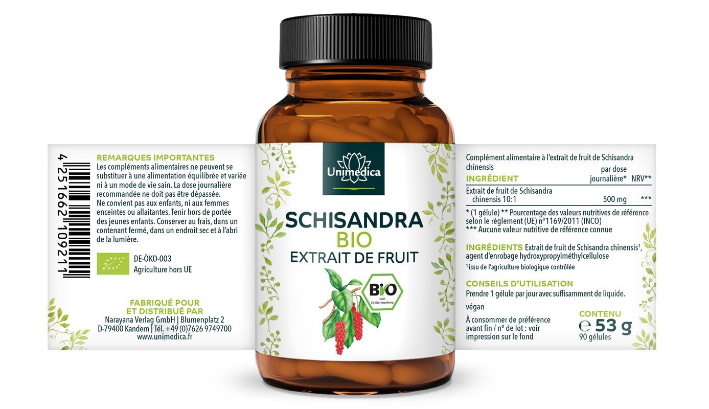 Schisandra Bio  90 gélules  par Unimedica