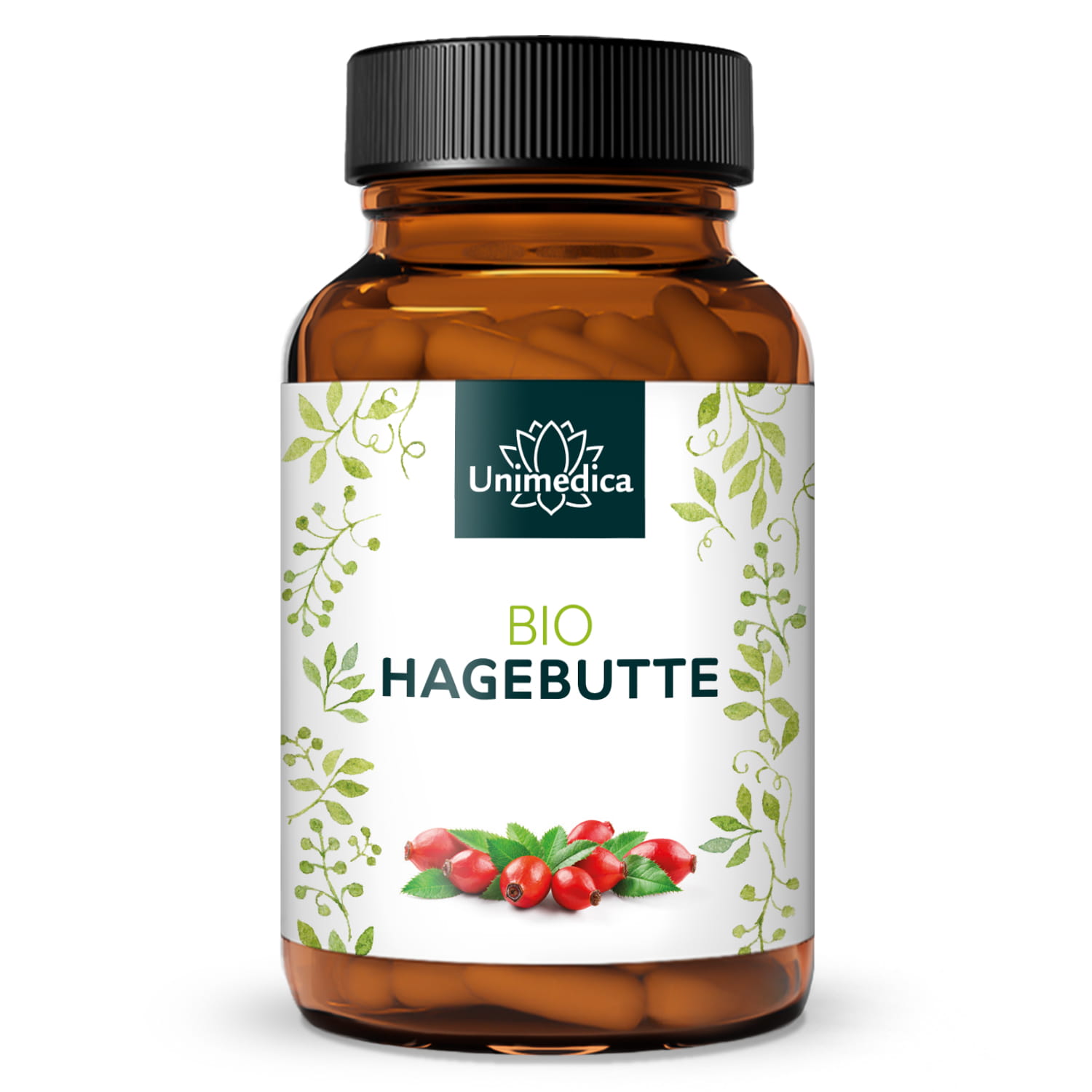 Bio Hagebutten - 3900 mg pro Tagesdosis (3 x 2 Kapseln) - 150 Kapseln - von Unimedica