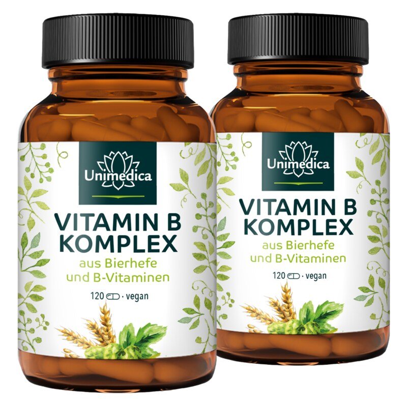 Set: Natural Vitamin B Complex from Brewer's Yeast  2 x 120 capsules  from Unimedica