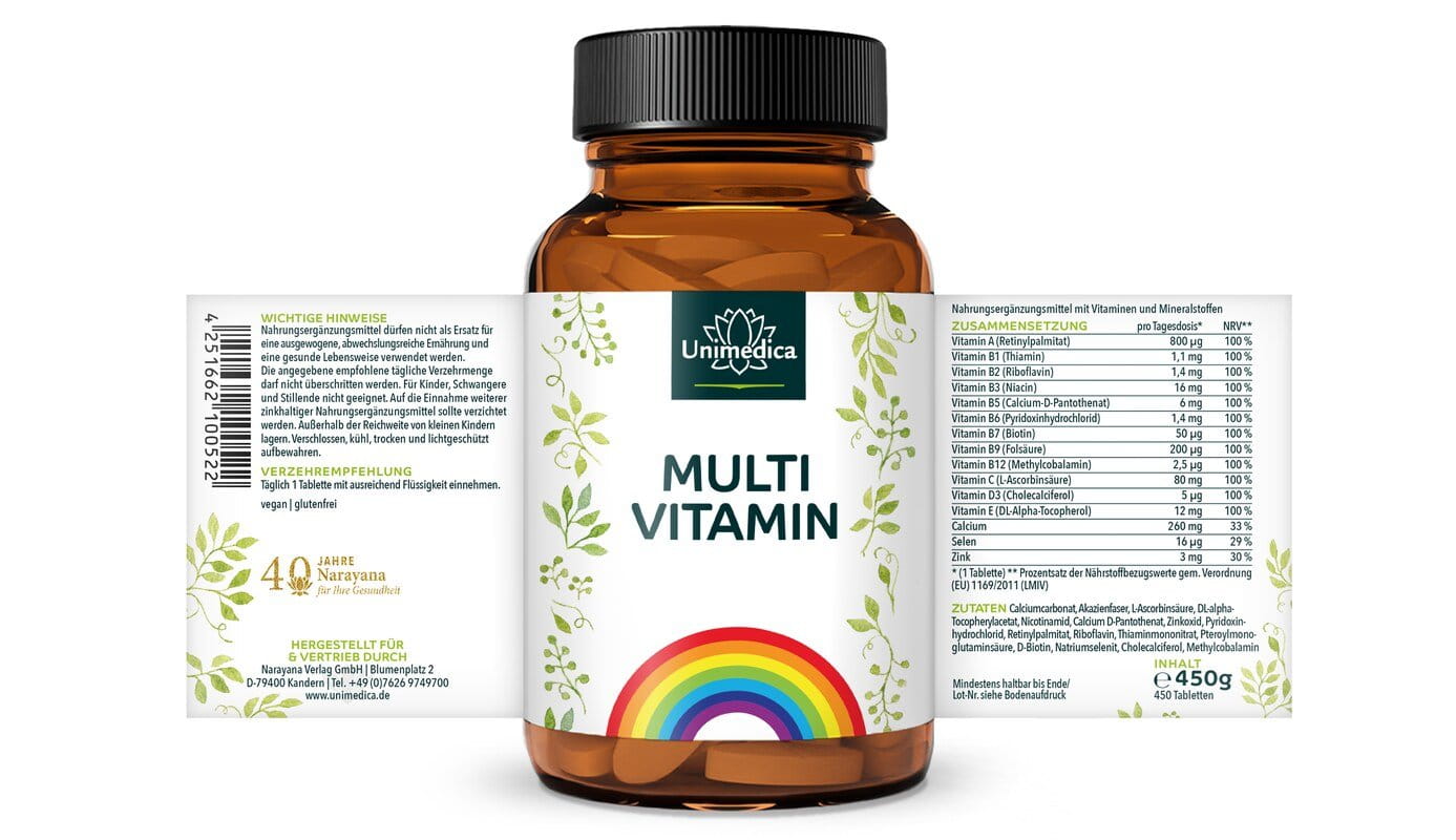 Multivitamin - 450 Tabletten - von Unimedica