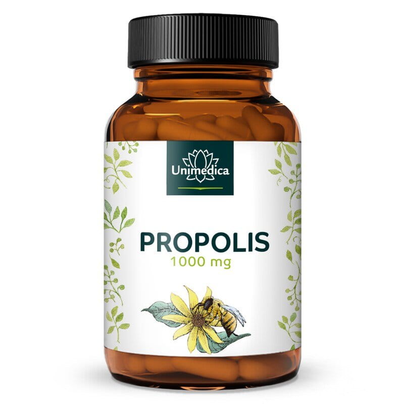 Gélules de propolis - 1 000 mg d'extrait de propolis par dose quotidienne (2 gélules) - 60 gélules - par Unimedica