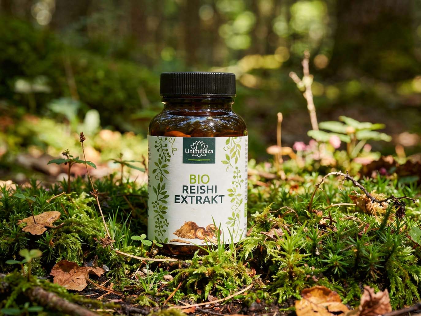 Organic Reishi extract - 1,000 mg per daily dose (2 capsules) - extract with 30% polysaccharides - water-extracted - 90 capsules - by Unimedica