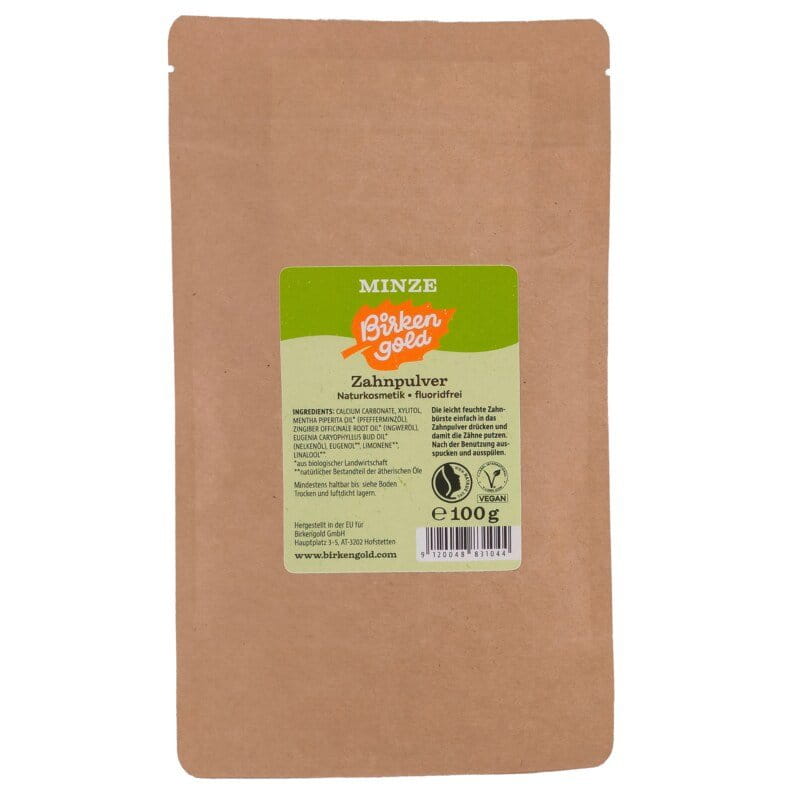 Zahnpulver Minze - Birkengold - 100 g