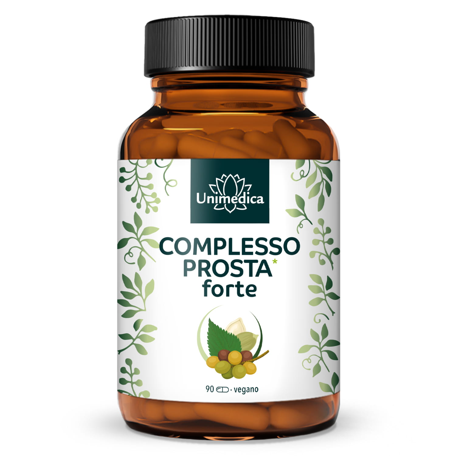 Prosta* Complesso forte - con estratto di semi di zucca, estratto di Serenoa repens e radice di ortica - 90 capsule - di Unimedica
