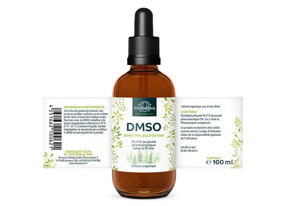 Lot de 2: DMSO 99,9% de pureté 2 x 100 ml d'UNIMEDICA