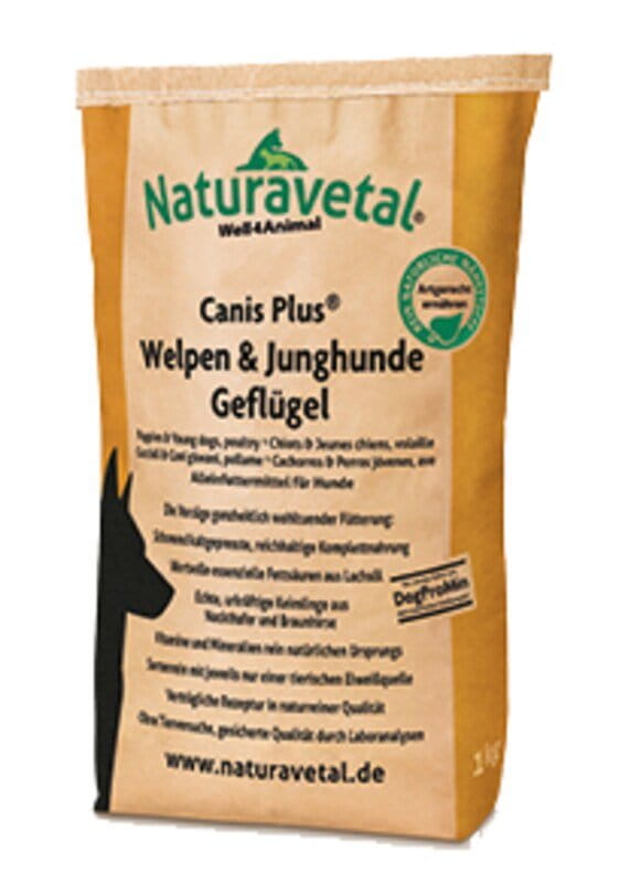 Canis Plus Geflügel für Welpen & Junghunde - größere Pellets - 1 kg - Hundefutter - Naturavetal - SONDERPREIS wegen kurzer Haltbarkeit bis 14.10.2020 - nur so lange Vorrat reicht