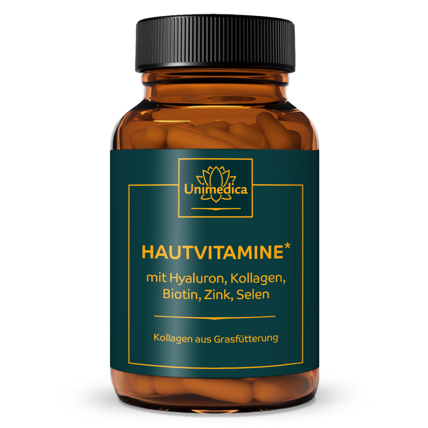 Skin Vitamins  with collagen from grass-fed cattle  90 capsules  from Unimedica