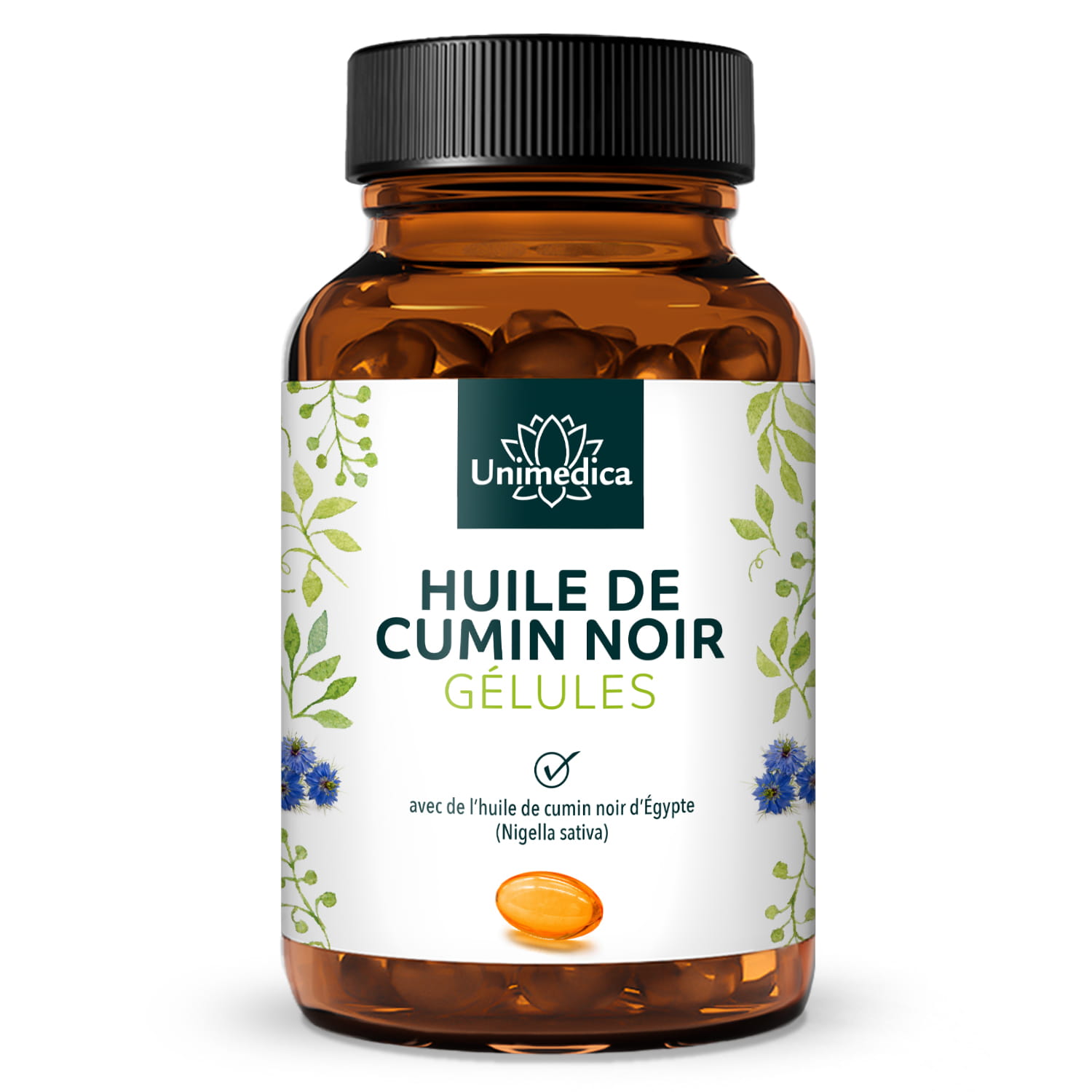 Gélules molles d'huile de nigelle - 3 000 mg par dose quotidienne (2 x 3 capsules) - 400 gélules molles - de Unimedica