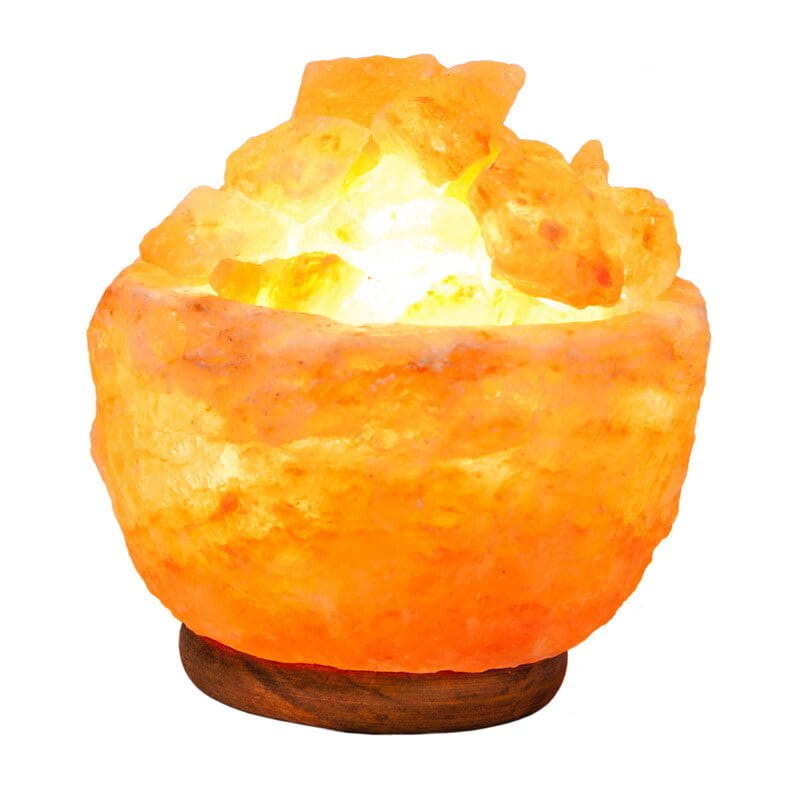 Salzkristall-Leuchte - Lampe mit Holzsockel - Berk