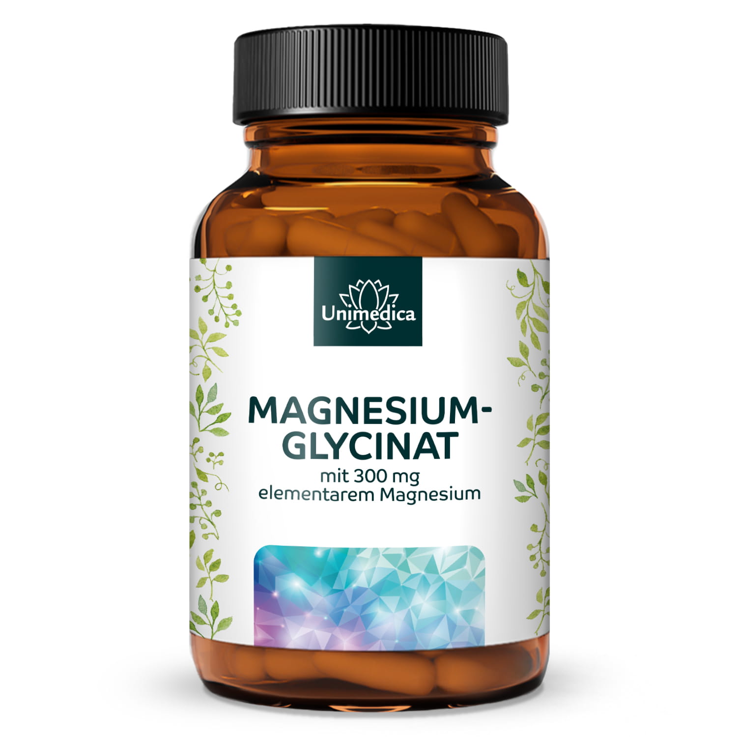 Magnesium Glycinat - 300 mg elementares Magnesium pro Tagesdosis (3 Kapseln) - 180 Kapseln - von Unimedica