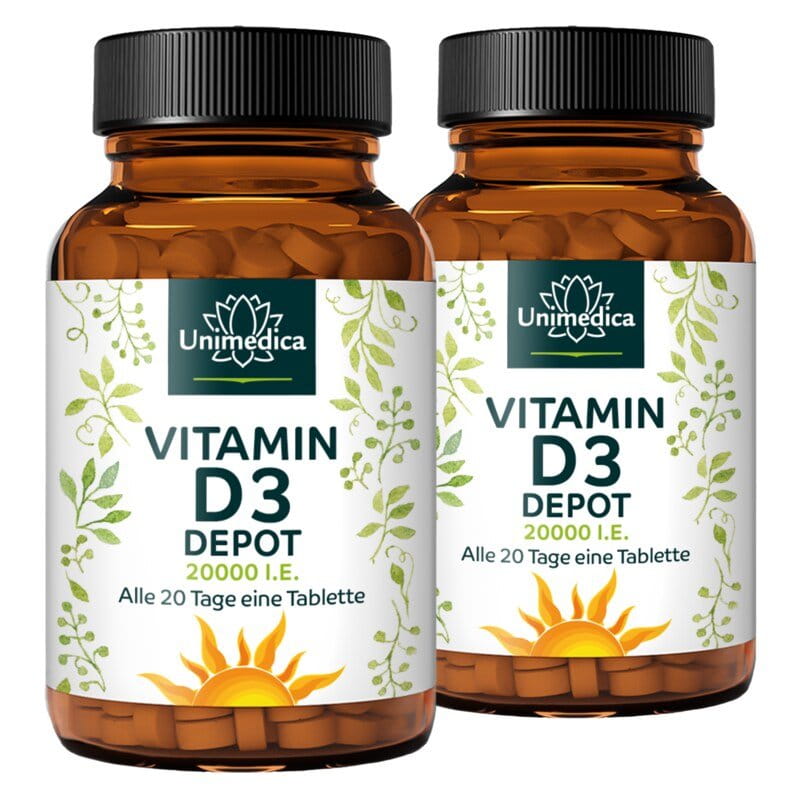 Set: Vitamin D3 Depot 20,000 I.E. - 2 x 120 tablets - from Unimedica