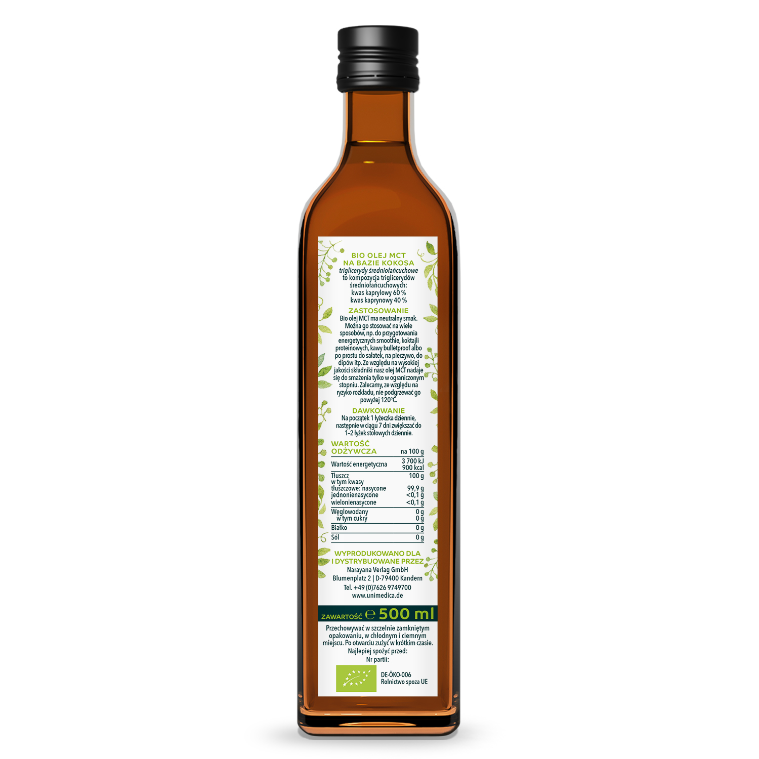 Bio olej MCT - C8 + C10 - 500 ml - Unimedica