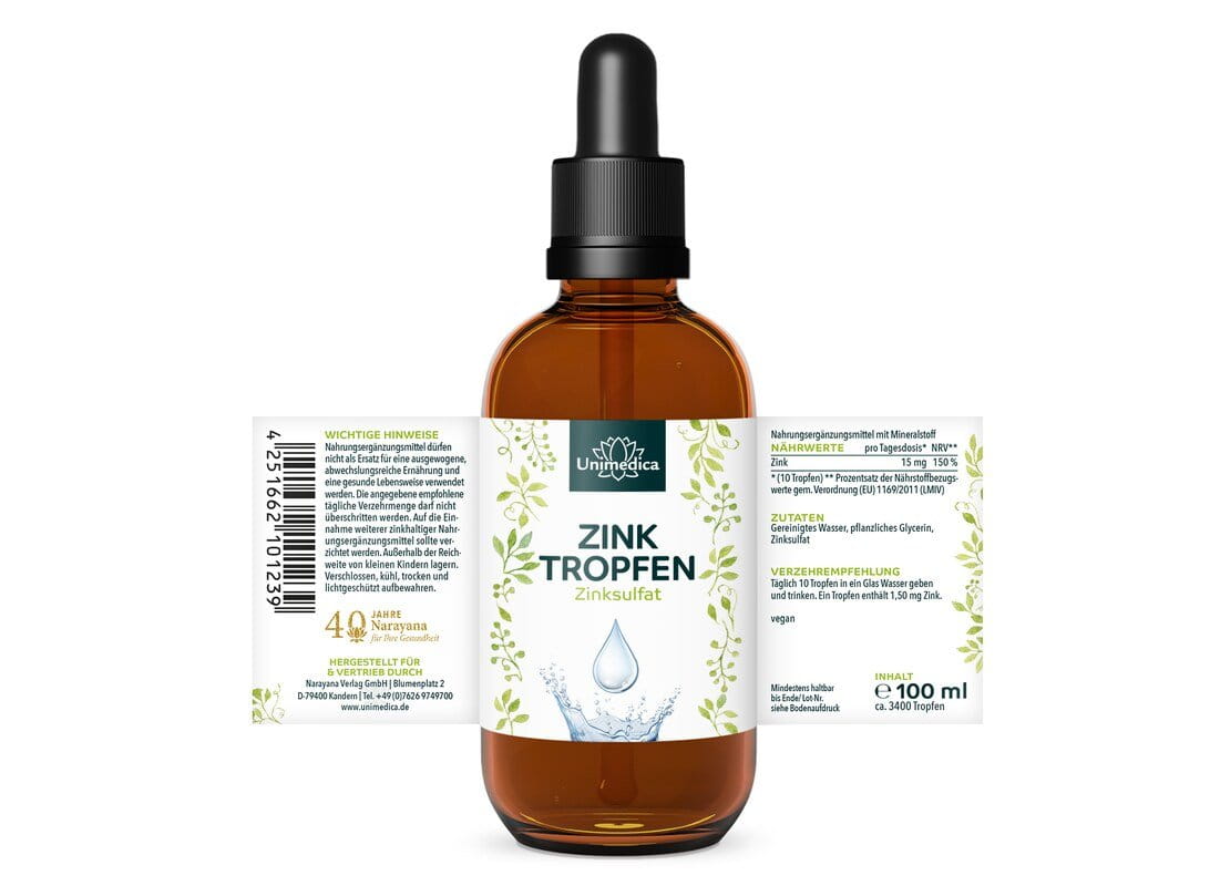 2er-Sparset: Zink Tropfen aus Zinksulfat - 2 x 100 ml - von Unimedica
