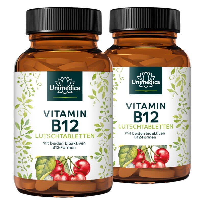 2er-Sparset: Vitamin B12 - 2 x 100 Lutschtabletten - von Unimedica