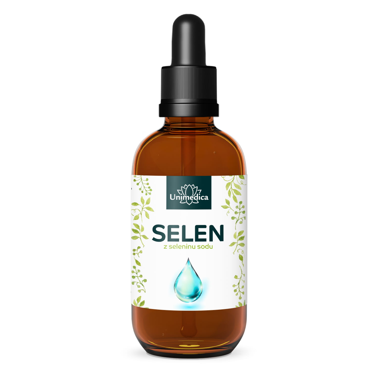 Krople selenu - 200 µg na dobę, wysoka dawka (4 krople) - z selenianu sodu - 50 ml - od Unimedica