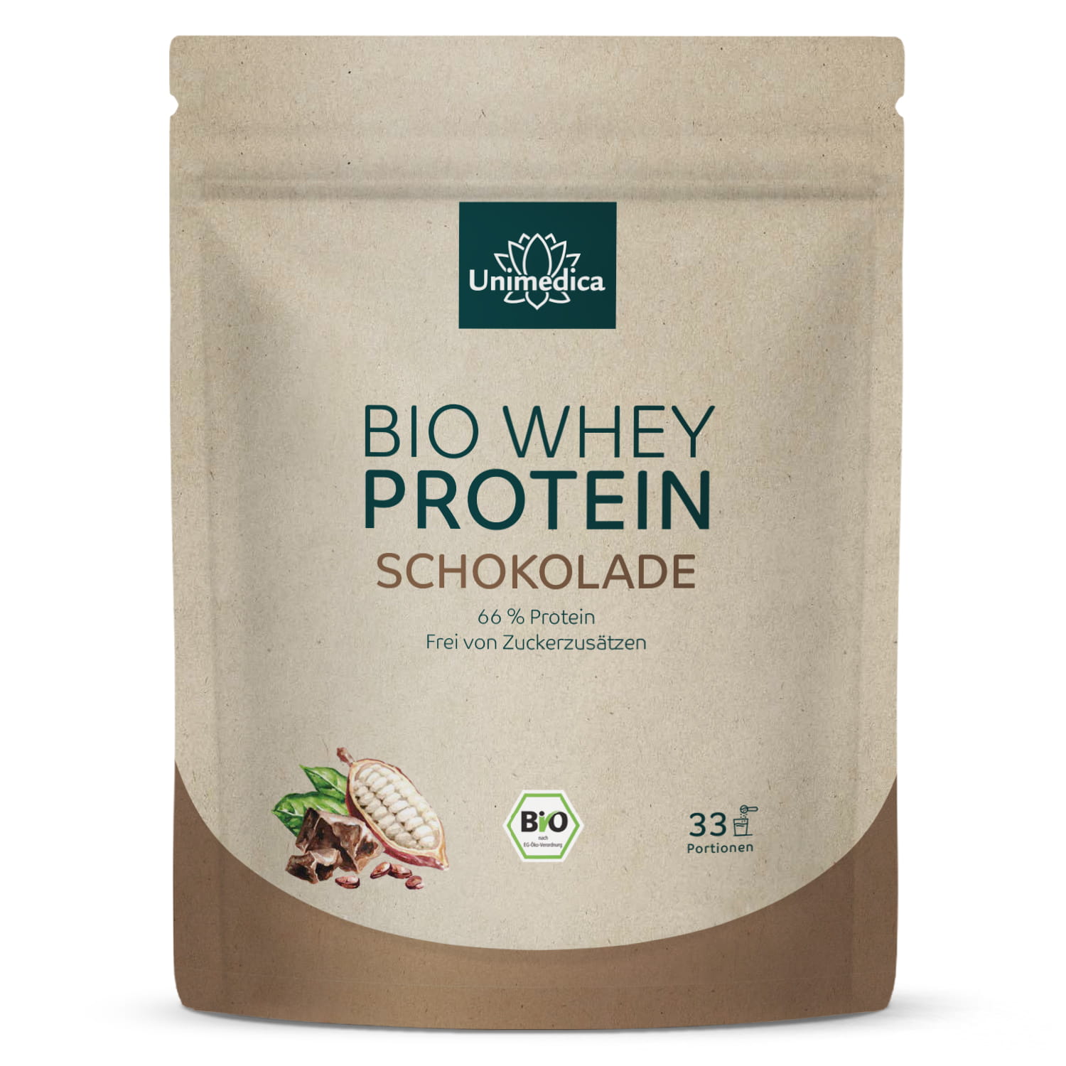Bio Whey Protein - Chocolate - 67% Protein - 1 kg - by Unimedica