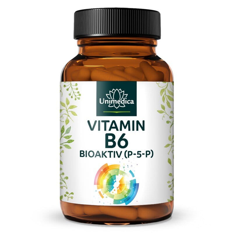 Vitamine B6 BIOACTIVE - pyridoxal-5-phosphate (P-5-P) - 25 mg par dose journalière (1 gélule)  hautement dosée - 120 gélules - par Unimedica