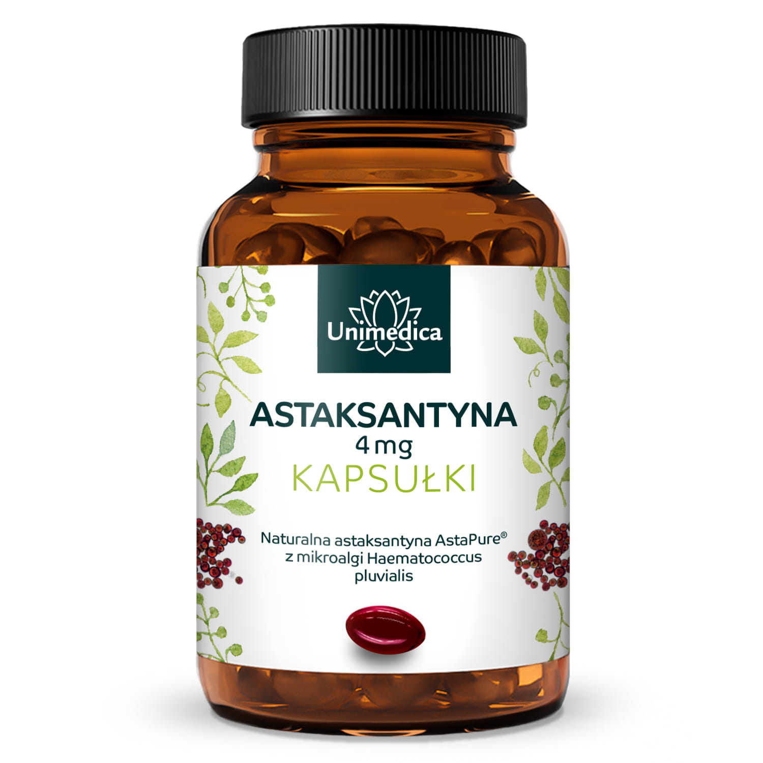 Astaksantyna - AstaPure® - 4 mg (1 kapsułka) - 60 kapsułek softgel - od Unimedica