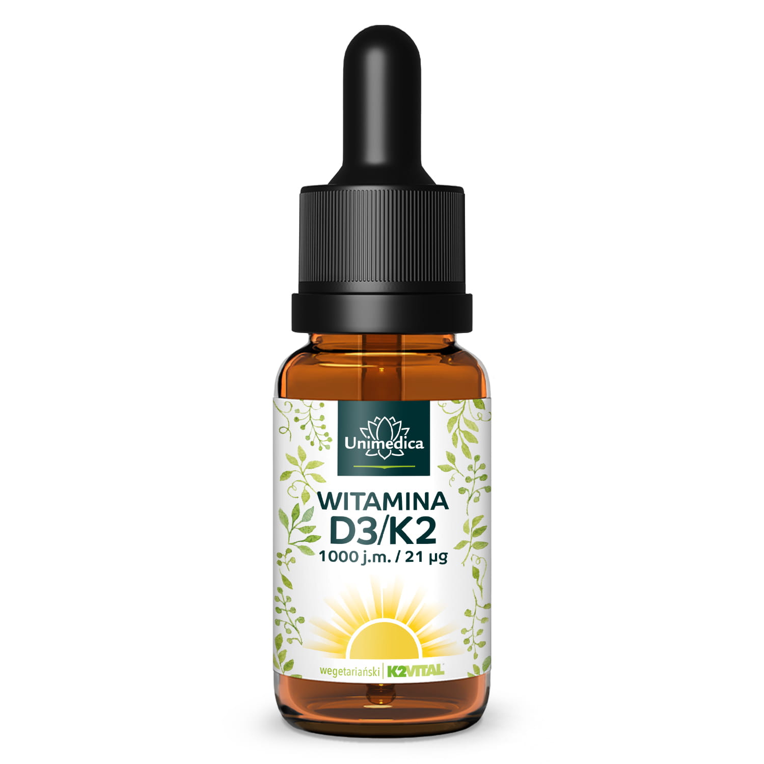 Witamina D3 / K2 MK7 All-trans - K2VITAL® - D3 1000 j.m. (25 µg) / K2 21 µg na dawkę dzienną (1 kropla dziennie) - 50 ml - od Unimedica