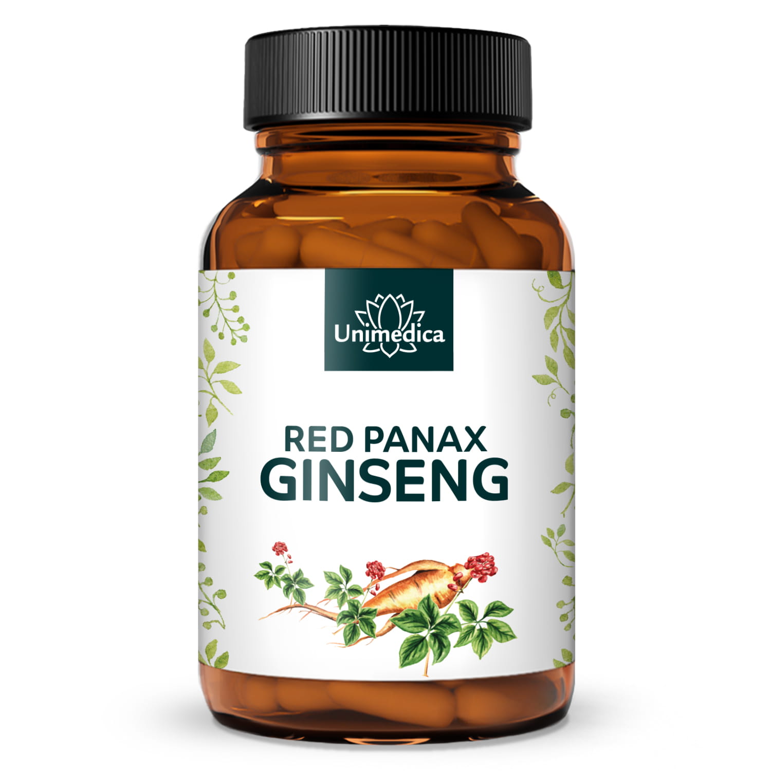 Red Panax Ginseng Extract - Korean Ginseng C.A. Meyer - 480 mg per daily dose (2 capsules) - 20% ginsenosides - 100 capsules