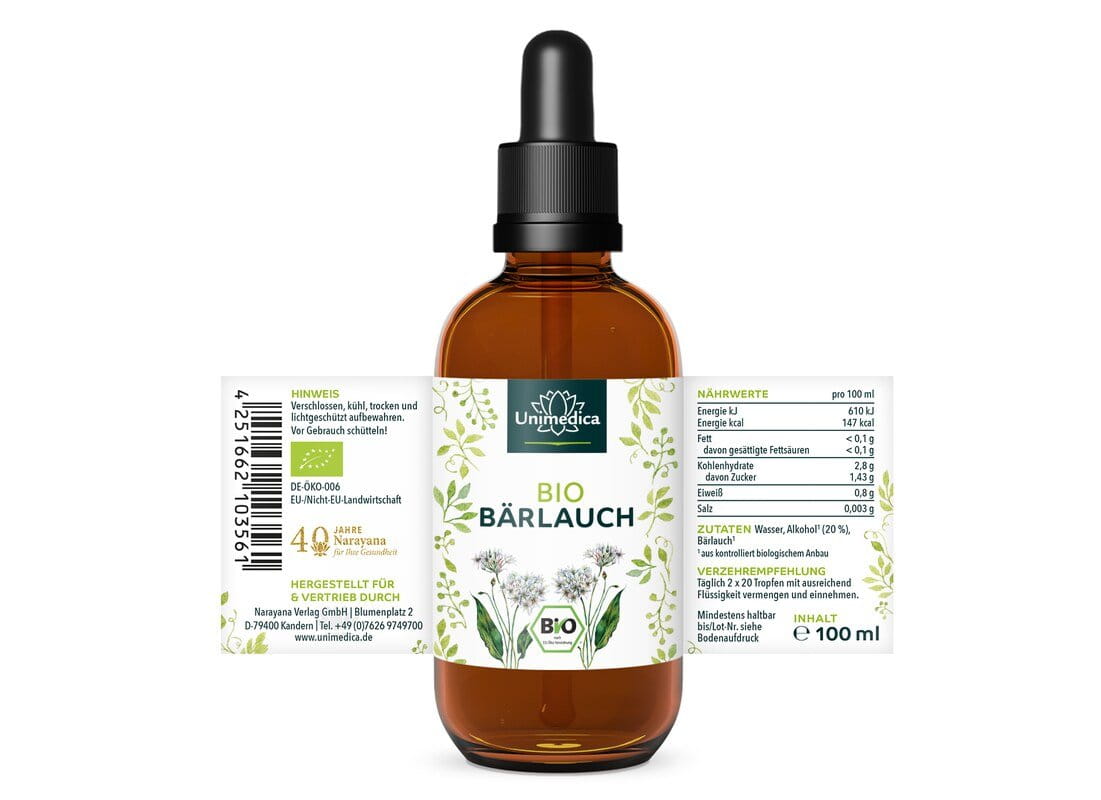 Sparset: Bio Bärlauch Extrakt - 100 ml UND Bio Koriander Extrakt - 50 ml von Unimedica