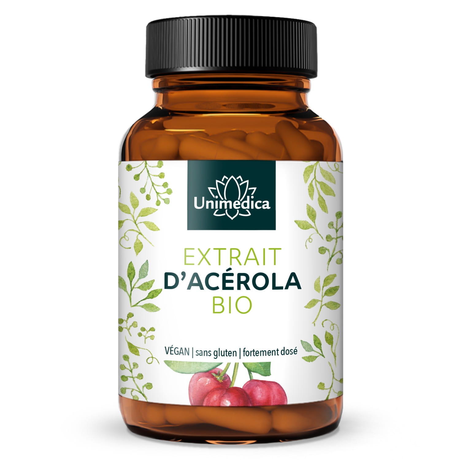 Extrait d'acérola bio - 180 gélules - 988 mg par dose journalière - Unimedica