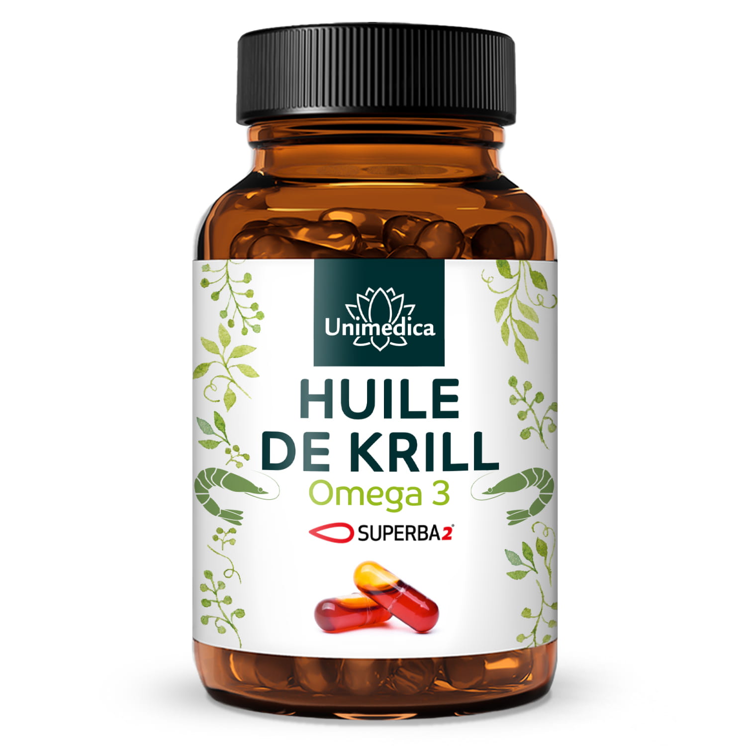 Huile de krill Superba 2™ - riche en acides gras oméga-3 EPA + DHA - 1 000 mg d'huile de krill par dose quotidienne (2 capsules) - 120 capsules de gel dur (Licaps®) - offre exceptionnelle