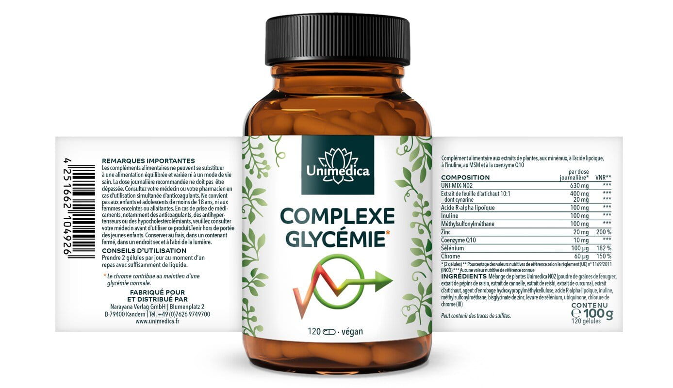 Complexe glycémie - 120 gélules - par Unimedica