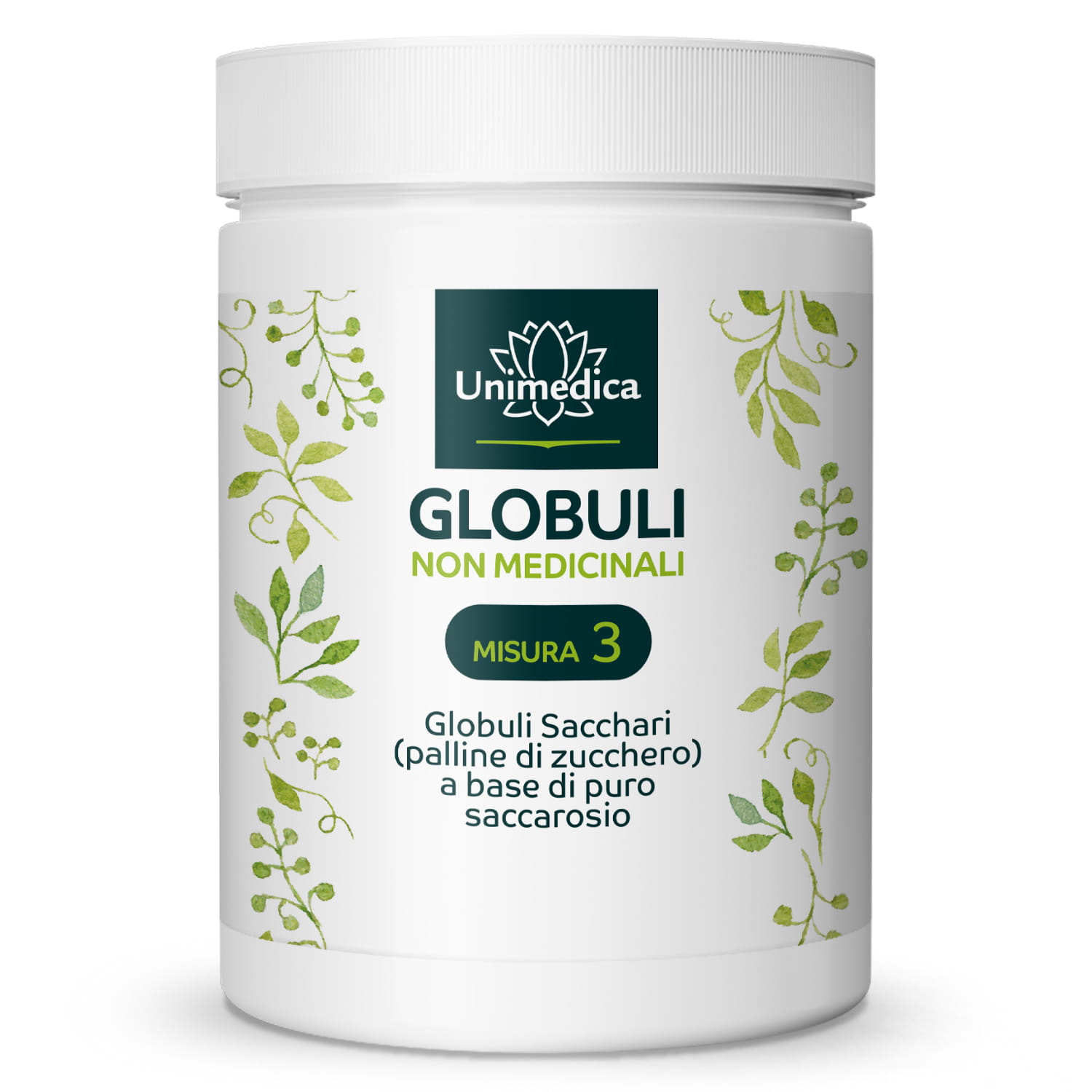 Globuli non medicamentosi n. 3 - Globuli sacchari (palline di zucchero) di saccarosio puro - 1000 g - di Unimedica