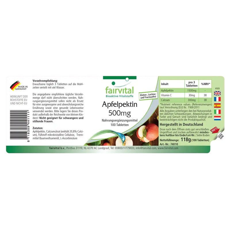 Apfelpektin 500 mg - 100 Tabletten