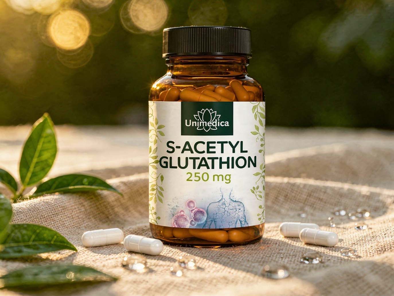 S-Acetyl-Glutathion - stabile Glutathionform - 250 mg pro Tagesdosis (1 Kapsel) - hochdosiert - 60 Kapseln - von Unimedica