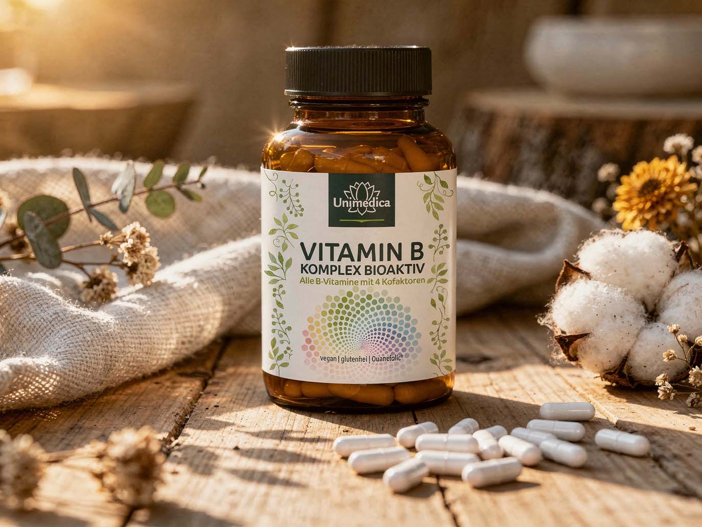 Complexe vitamine B  bioactif  avec 4 cofacteurs  hautement dosé  180 gélules  par Unimedica