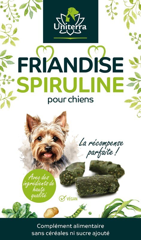 Lot: Friandise spiruline pour chiens  collations naturelles pour chiens avec des algues et des légumes  complément alimentaire - 2 x 150 g - par Uniterra