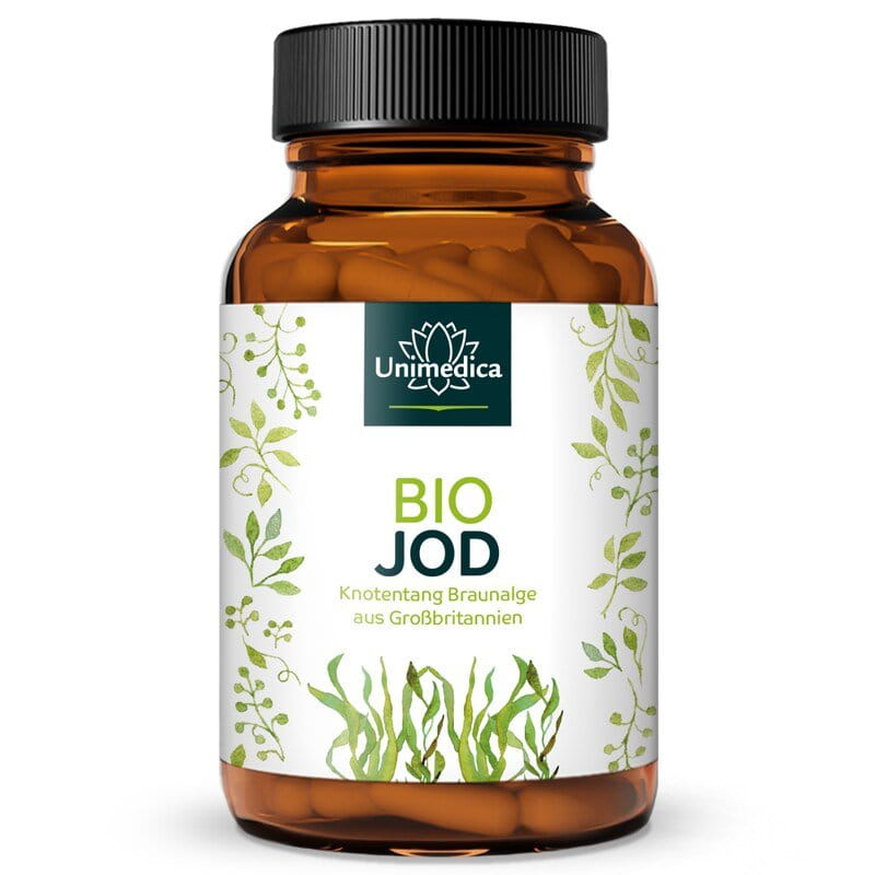 Bio Jod Kapseln - 150 µg natürliches Jod aus Knotentang Braunalgen - 365 Kapseln - von Unimedica
