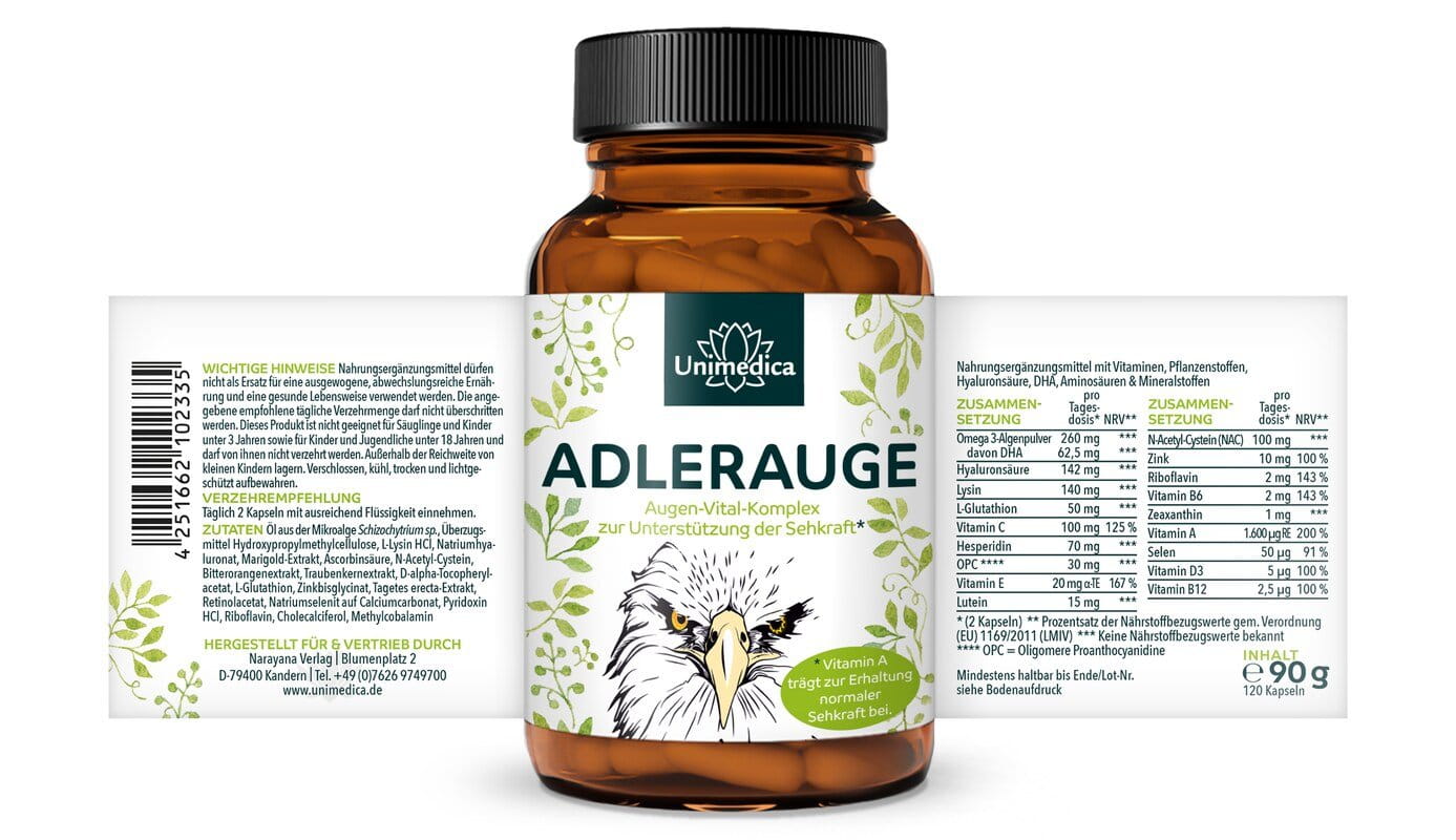 2er-Sparset: Adlerauge - 2 x 120 Kapseln - von Unimedica