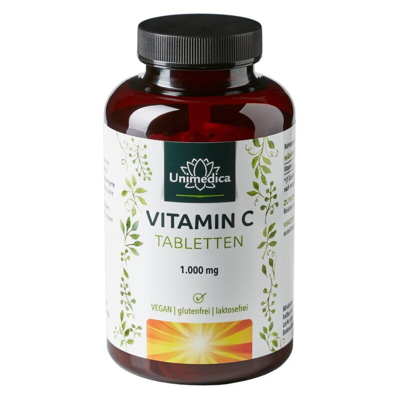 Vitamine C - 1 000 mg par dose journalière - 99 % de pureté - 180 comprimés à dosage élevé - par Unimedica