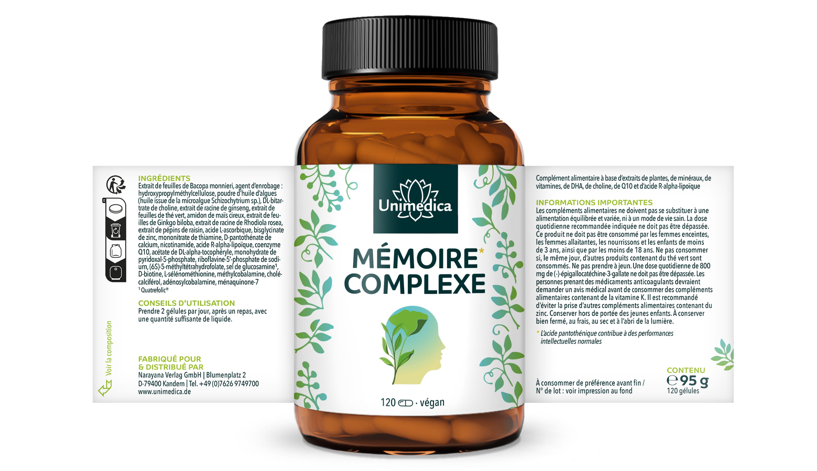 Complexe mémoire*  120 gélules  par Unimedica