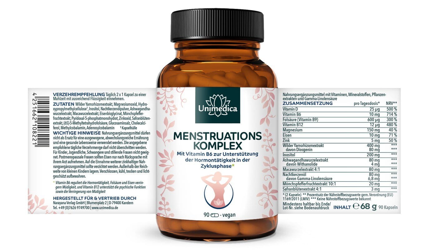 Menstruations-Komplex - 90 Kapseln - von Unimedica