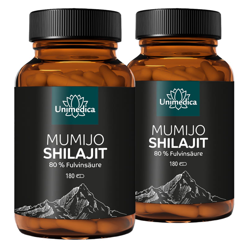Set: Mumijo Shilajit with 80% fulvic acid - 2 x 180 capsules - by Unimedica