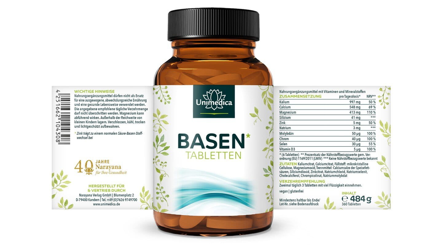 Basentabletten - 360 Tabletten - von Unimedica