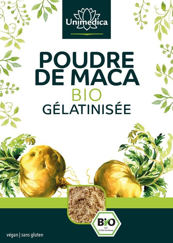 Poudre de maca BIO - gélatinisée - 300 g - par Unimedica