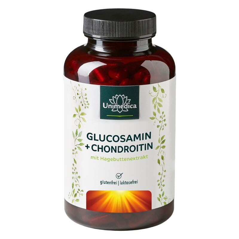 Glucosamine + chondroïtine - 1000 mg / 1200 mg par dose journalière - 180 gélules - par Unimedica