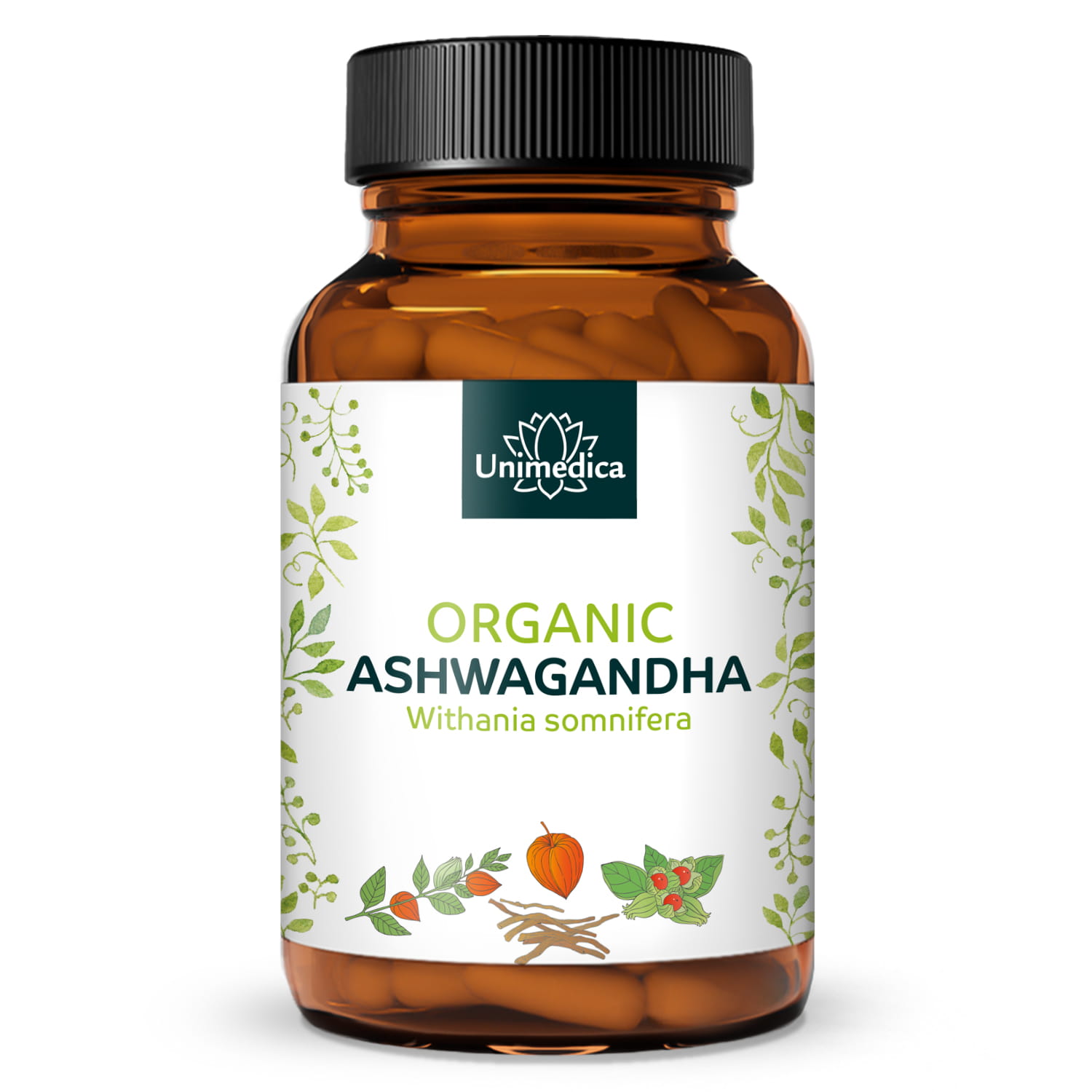 Organic Ashwagandha - 1800 mg per daily dose (3 capsules) - high-dose - 180 capsules - from Unimedica