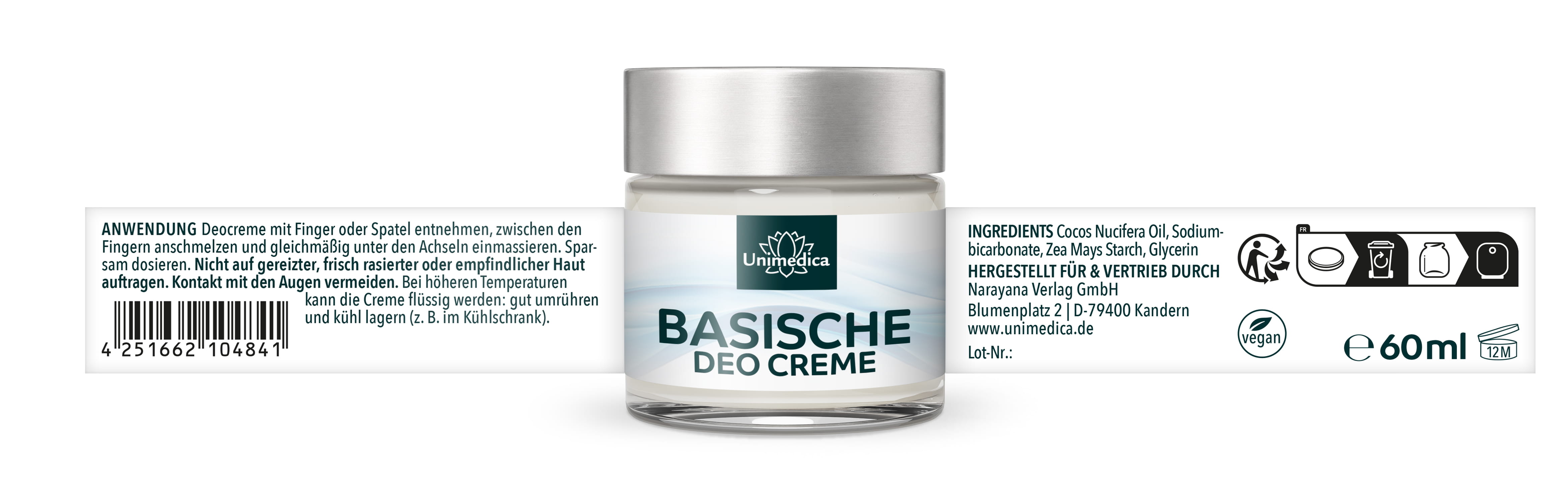 Basische Deo Creme - 50 ml - von Unimedica