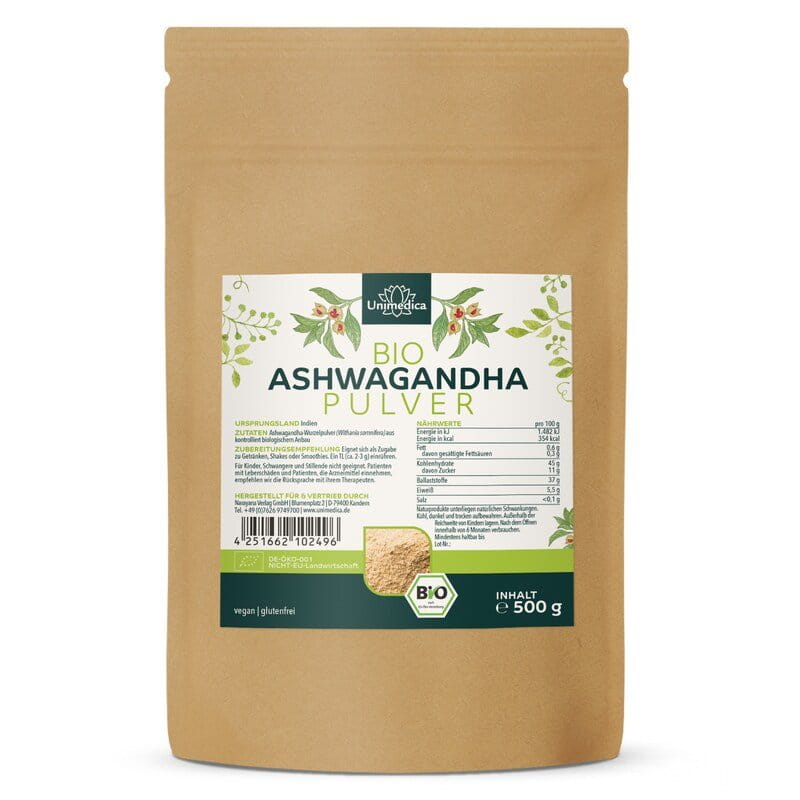 Ashwagandha BIO en poudre - 500 g - par Unimedica